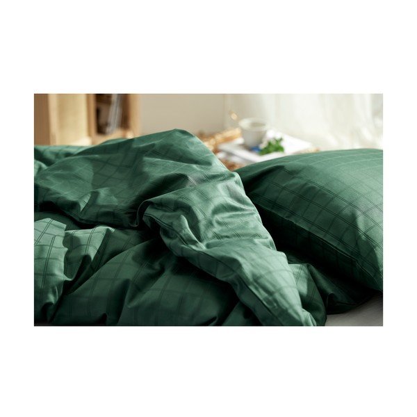 Lenjerie de pat verde din damasc pentru pat de o persoană 140x200 cm Clear – Södahl-image-3