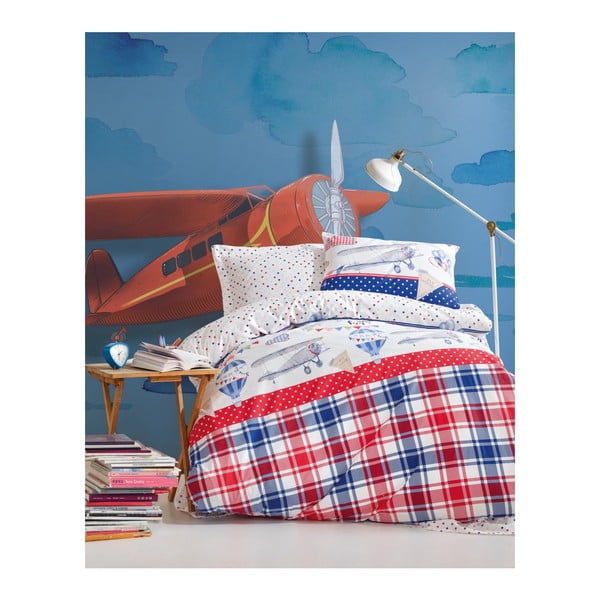 Lenjerie de pat cu cearşaf pentru copii Booka, 160 x 220 cm