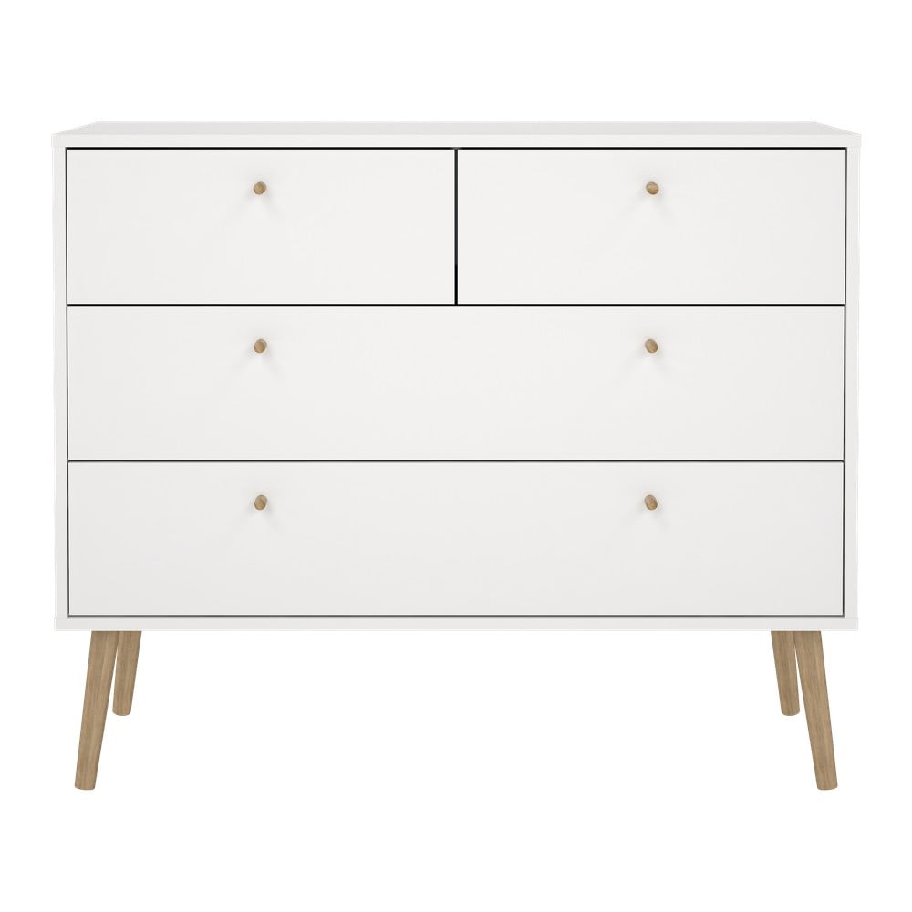 Comodă albă joasă 99x82 cm Bodo – Tvilum
