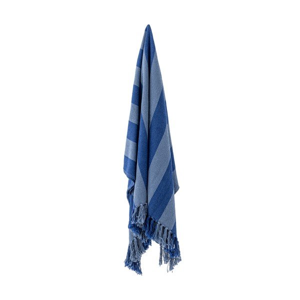 Pătură albastră din bumbac reciclat 130x160 cm Frello – Bloomingville-image-3