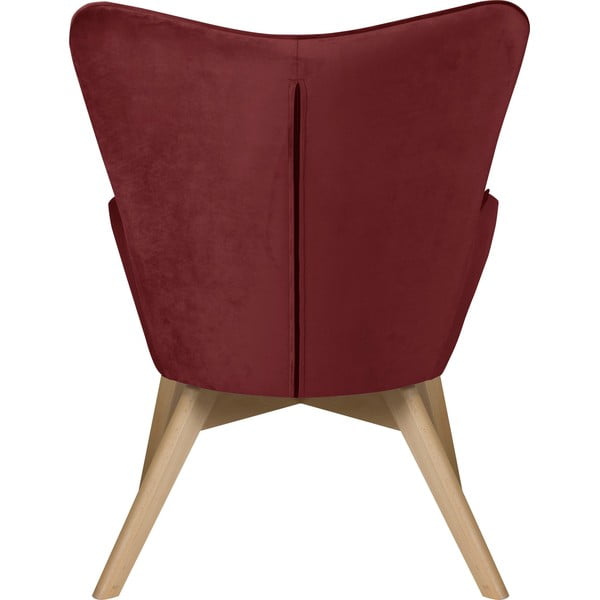Fotoliu cu taburet roșu cu tapițerie din catifea Niko – Ropez-image-4