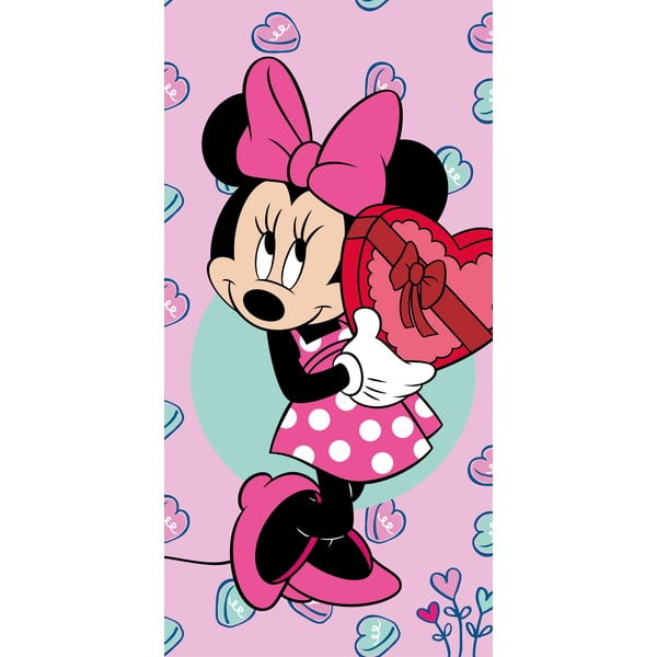 Prosop  pentru copii roz din frotir 70x140 cm Minnie – Jerry Fabrics