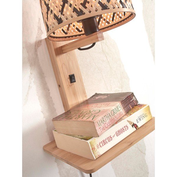 Aplică de perete neagră/în culoare naturală ø 18 cm Java – Good&Mojo-image-4