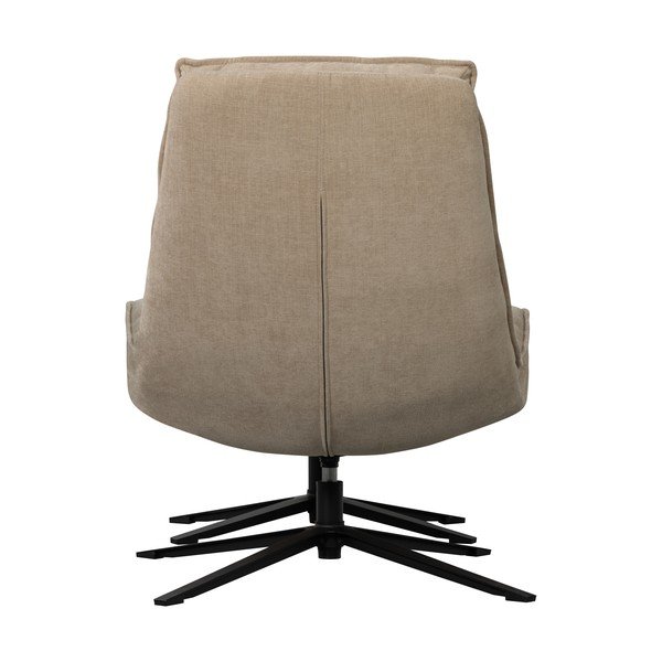 Fotoliu cu taburet în culoare naturală pivotant cu tapițerie din chenille Kube – WOOOD-image-4