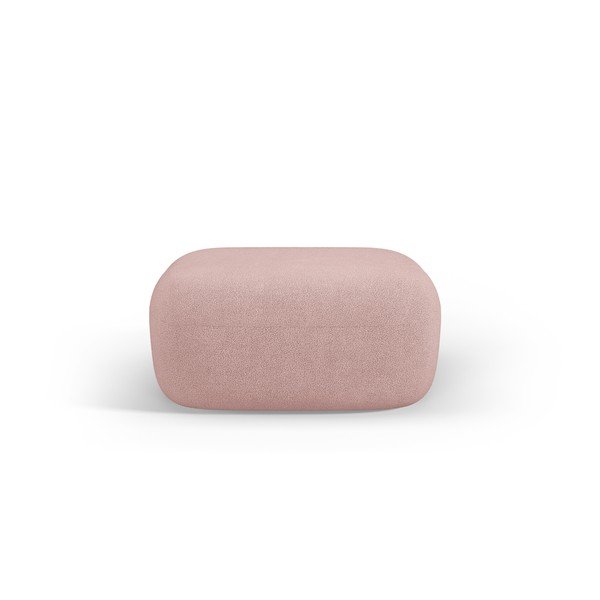 Puf roz deschis cu tapițerie din țesătură bouclé Jenny – Micadoni -image-1