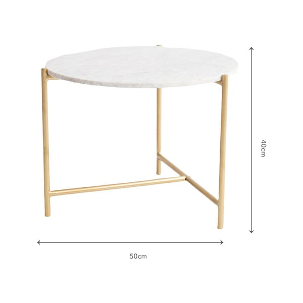 Măsuță de cafea albă rotundă din marmură ø 50 cm Morgans – Really Nice Things-image-3