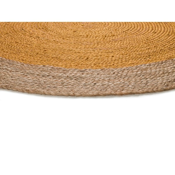 Covor galben muștar-natural rotund ø 120 cm Mahon – Universal-image-3