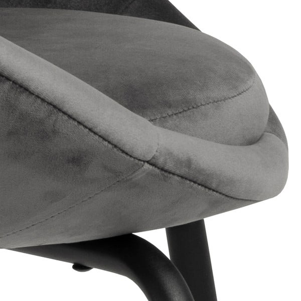 Scaun dining cu tapițerie din catifea Actona Julia, gri închis-image-4