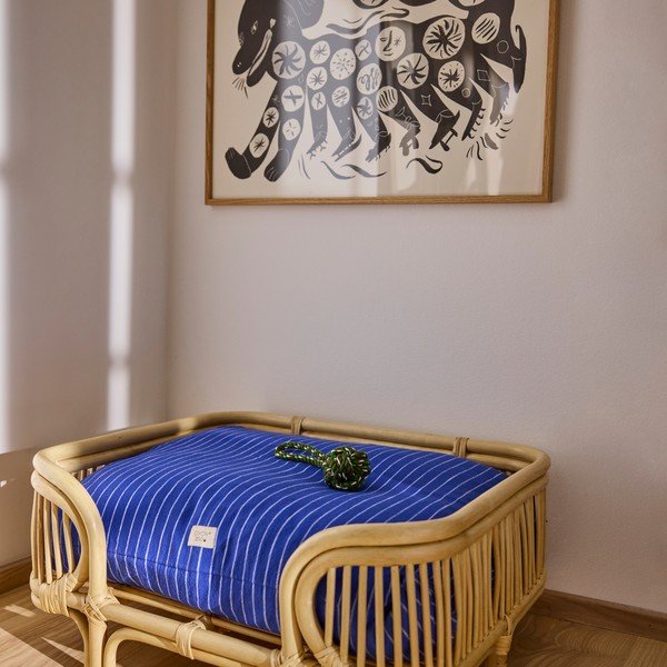 Pat pentru animale de companie albastru pentru câini din bumbac 94x75 cm Kyoto – OYOY Living Design-image-1