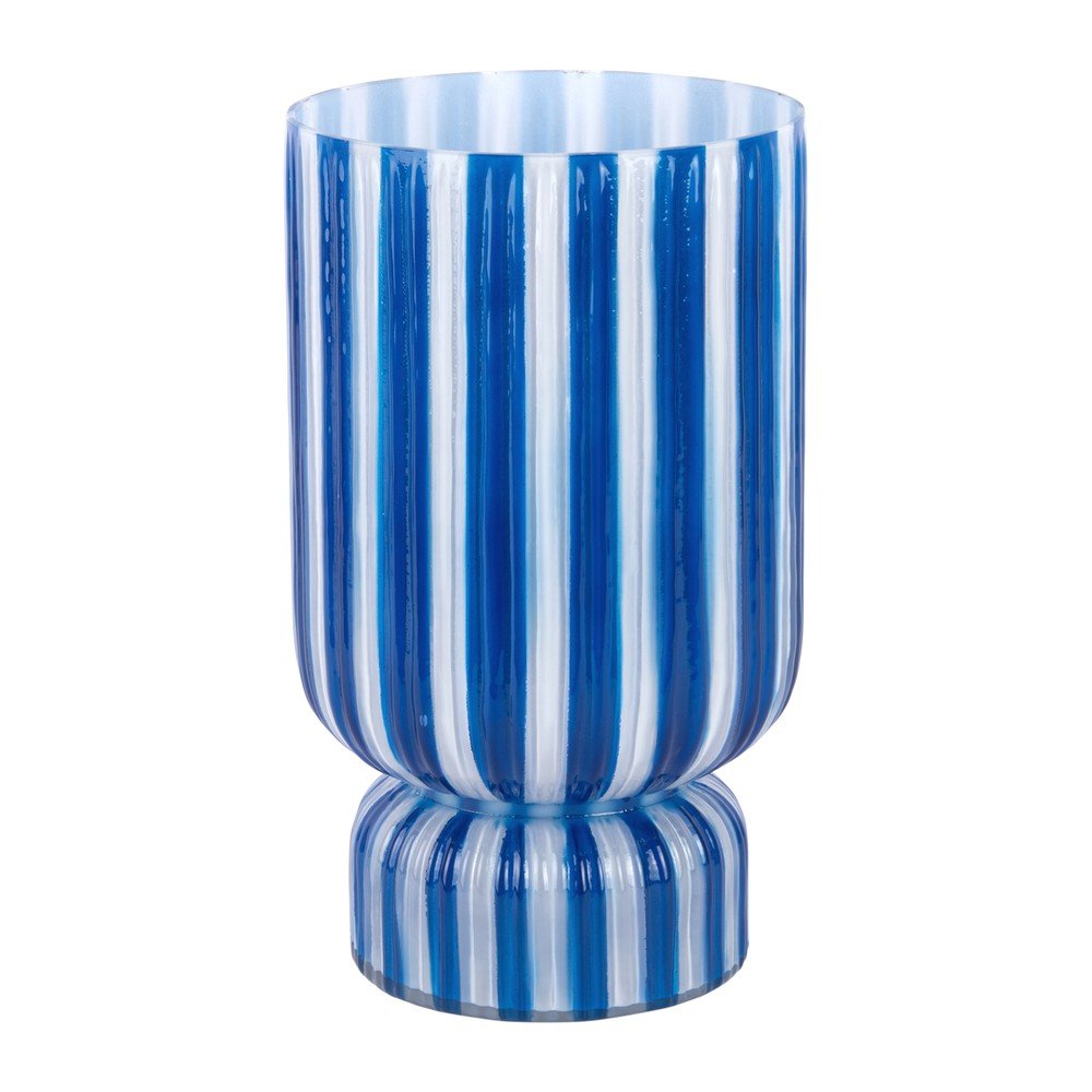 Vază albastră din sticlă (înălțime 26 cm) Rayado Retro – PT LIVING
