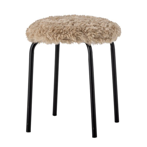 Scaun tip taburet bej stivuibil din metal Linard – Bloomingville