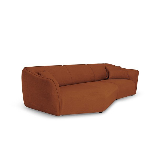 Colțar cărămiziu cu tapițerie din țesătură bouclé Tokyo – Cosmopolitan Design-image-2