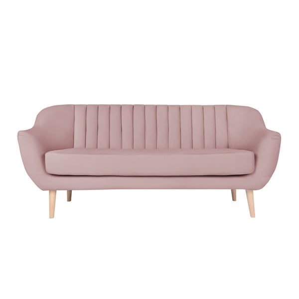 Canapea cu 3 locuri Micadoni Home Vincente, roz