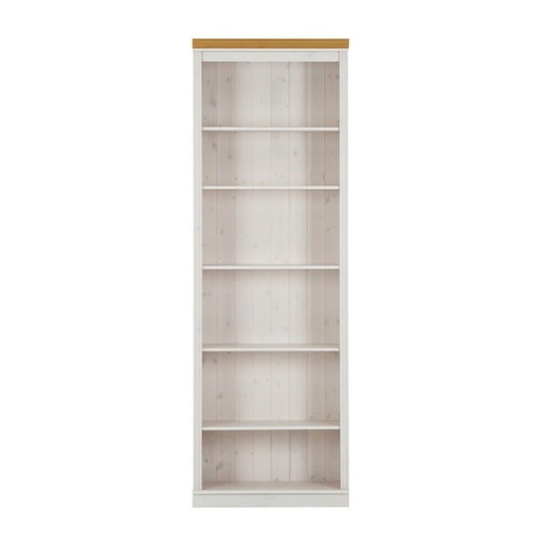 Bibliotecă albă din lemn de pin 74x223x37 cm Anita – Støraa