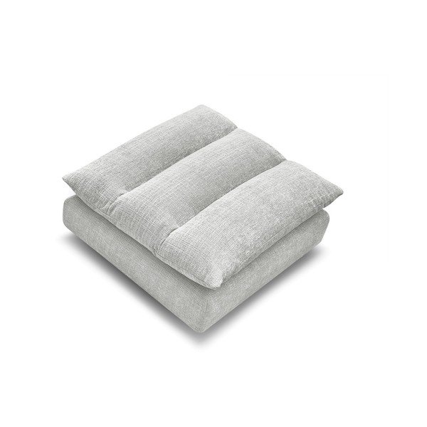 Taburet gri deschis cu tapițerie din chenille Neil – Bobochic Paris-image-2