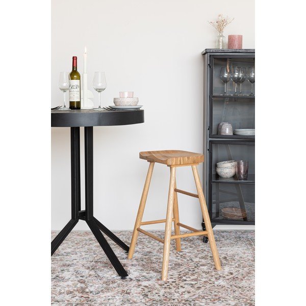 Scaun de bar în culoare naturală din lemn de stejar (înălțime șezut 65,5 cm) Vander – White Label-image-1