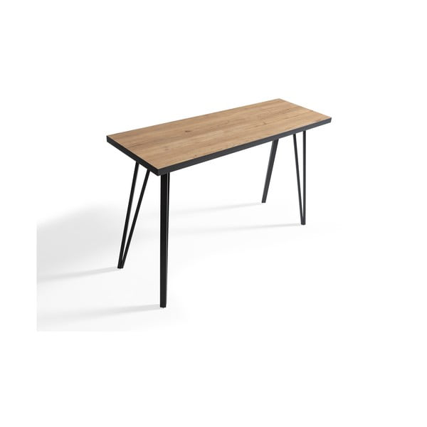 Masă consolă cu blat cu aspect de lemn de stejar 60x120 cm Sindi – Marckeric-image-3