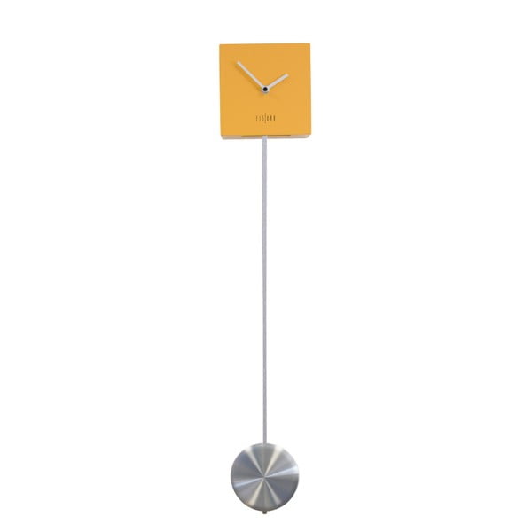 Ceas de perete Fisura Pendulum Amarillo Gris