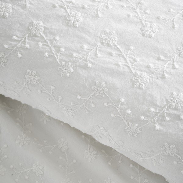 Lenjerie de pat albă din bumbac pentru pat de o persoană 135x200 cm French Knot Jacquard – Bianca-image-2