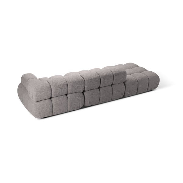 Canapea modulară gri deschis cu tapițerie din țesătură bouclé 288 cm Bellis – Micadoni -image-4