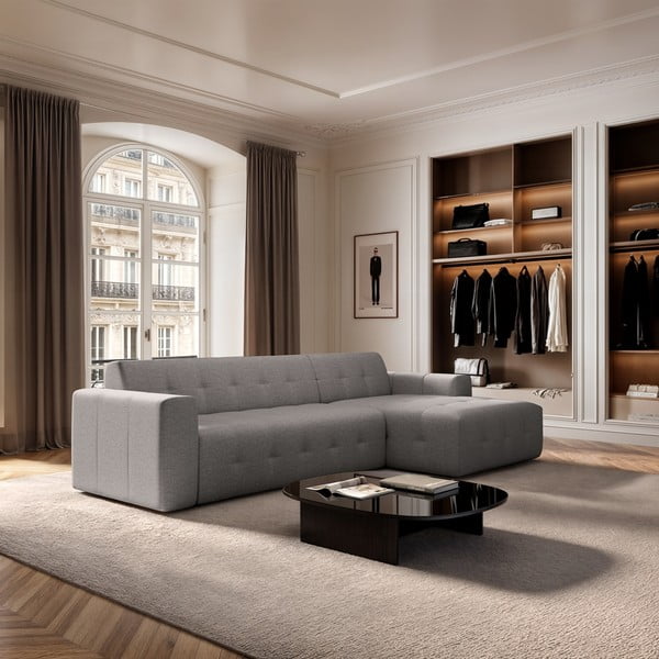 Colțar gri (cu colț pe partea dreaptă, cu șezlong) Tuil – Rodier-image-1