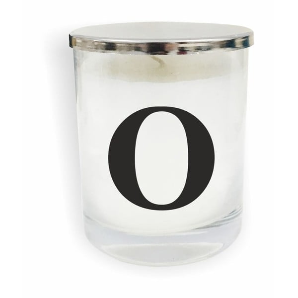 Lumânare North Carolina Scandinavian Home Decors Monogram Glass Candle O, alb - negru
