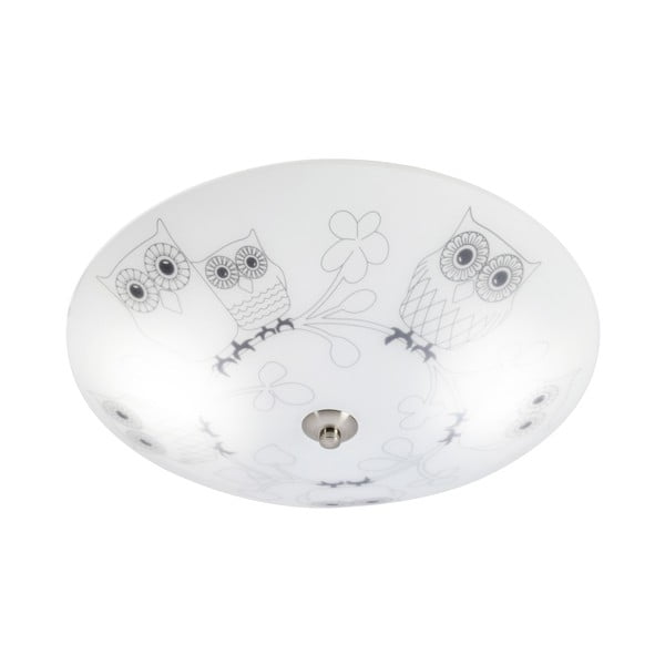 Plafonieră pentru copii albă cu abajur din sticlă ø 39 cm Ugglarp – Markslöjd