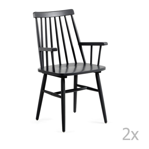 Set 2 scaune La Forma Kristie, negru