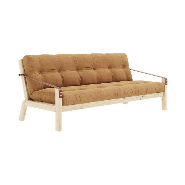 Canapea galben-muștar extensibilă cu tapițerie din catifea reiată  204 cm Poetry – Karup Design-image-2