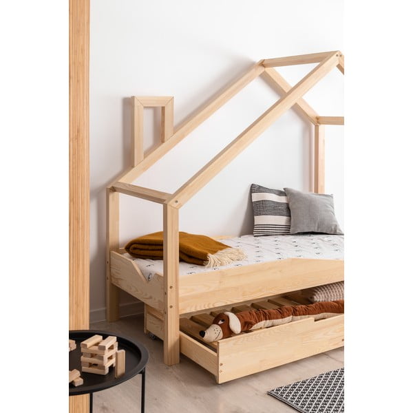 Pat din lemn de pin în formă de căsuță Adeko Luna Adra, 90 x 180 cm-image-2