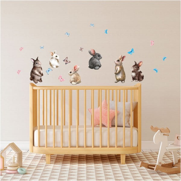Autocolant de perete Ambiance Baby Rabbits-image-1