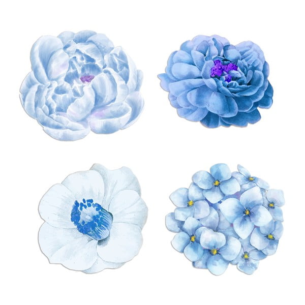Set 4 suporturi din fibră de iută pentru farfurii Madre Selva Blue Flowers