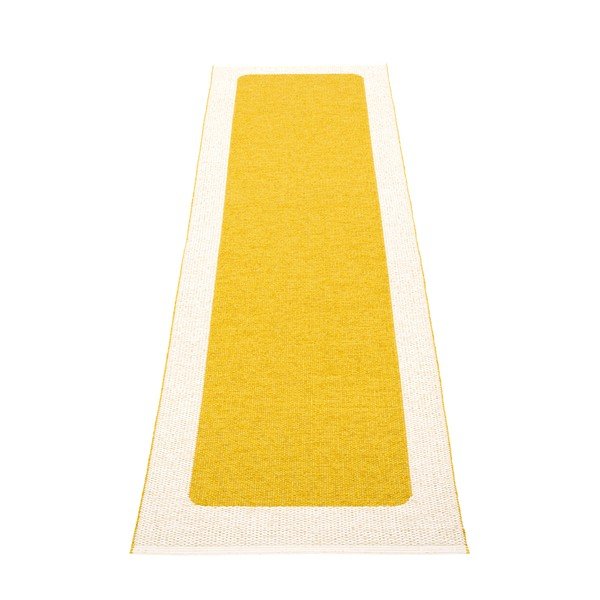 Covor tip traversă pentru interior și exterior galben muștar/crem 70x240 cm Ilda Mustard – Pappelina-image-1