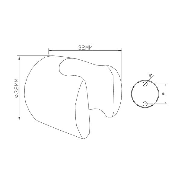 Suport pentru capul de duș argintiu lucios din alamă ø 3 cm – Sapho-image-1