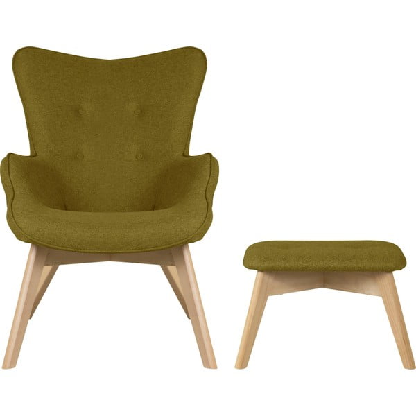 Fotoliu cu taburet verde Niko – Ropez-image-2