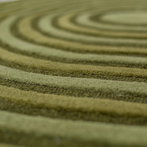 Covor verde țesut manual din lână 150x240 cm Conway Retro – Flair Rugs-image-2