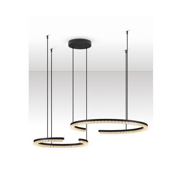Lustră negru-mat LED cu intensitate reglabilă din aluminiu Greamy – Nova Luce-image-4