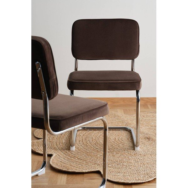 Scaune de dining maro balansoar 2 buc. din metal Hjo – Jotex-image-1
