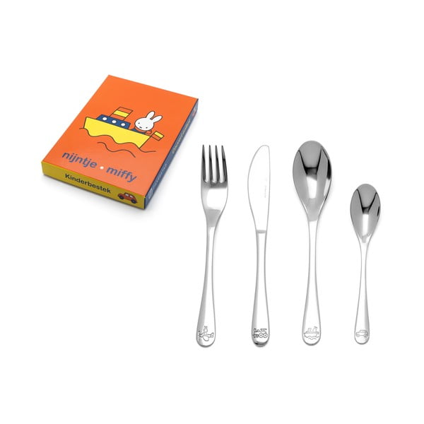 Tacâmuri argintii pentru copii din oțel inoxidabil 4 buc. Miffy – Zilverstad-image-3