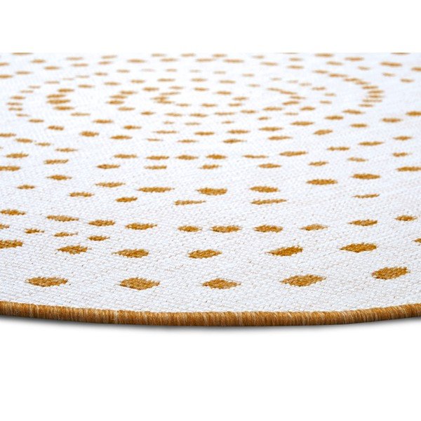 Covor de exterior galben ocru-alb rotund ø 200 cm Bali – NORTHRUGS-image-3