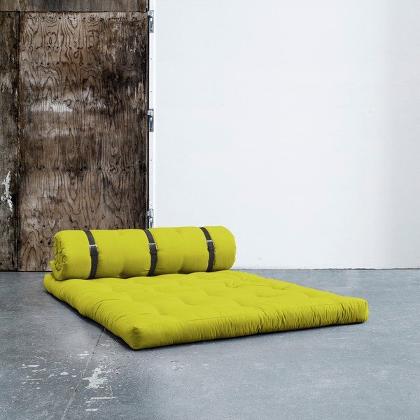 Canapea extensibilă cu detalii din piele Karup Buckle Up Pistacie-image-1