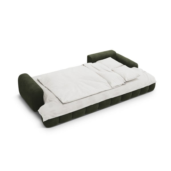 Colțar verde extensibil/cu spațiu de depozitare cu tapițerie din catifea (cu colț pe partea dreaptă/cu șezlong) Linz – Cosmopolitan Design-image-4