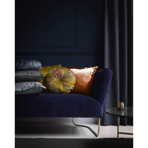 Pernă galbenă Velvet Atelier Japanese Flowers, ø 40 cm-image-2