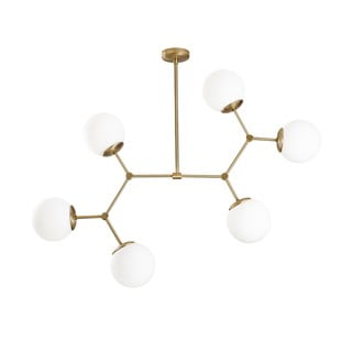 Lustră de 6 becuri Opviq lights Damar, auriu - alb