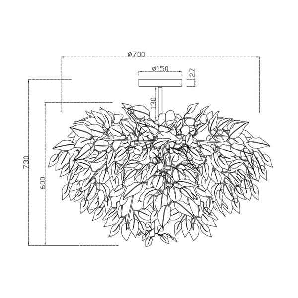 Lustră Reality Pendant Leavy, înălțime 73 cm, alb-image-1