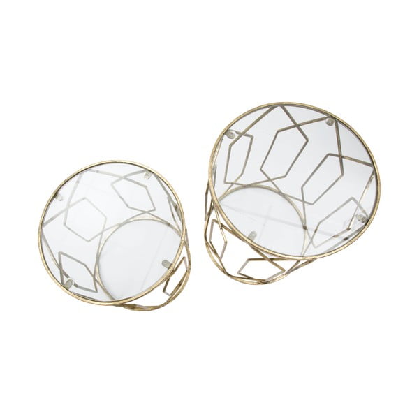 Măsuțe auxiliare rotunde cu blat din sticlă 2 buc. ø 42 cm Tunisi – Mauro Ferretti-image-3