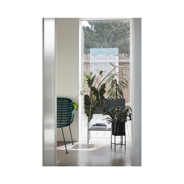 Set 2 ghivece din fier pe piedestal Hübsch Haggo, negru-image-3