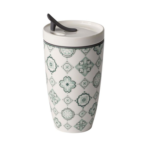 Cană de voiaj din porțelan Villeroy & Boch Like To Go, 350 ml, verde - alb-image-2