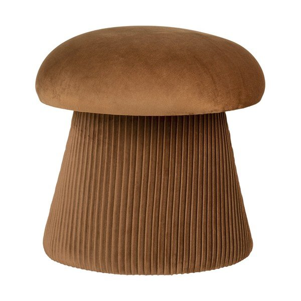 Puf galben ocru cu tapițerie din catifea Hampton – House Nordic