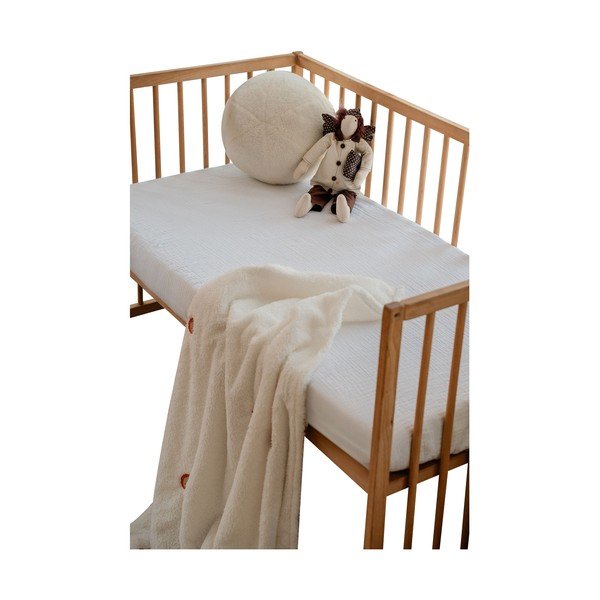 Cearceaf pentru copii alb din muselină pentru pătuț cu elastic 60x120 cm Burumcuk – Mijolnir